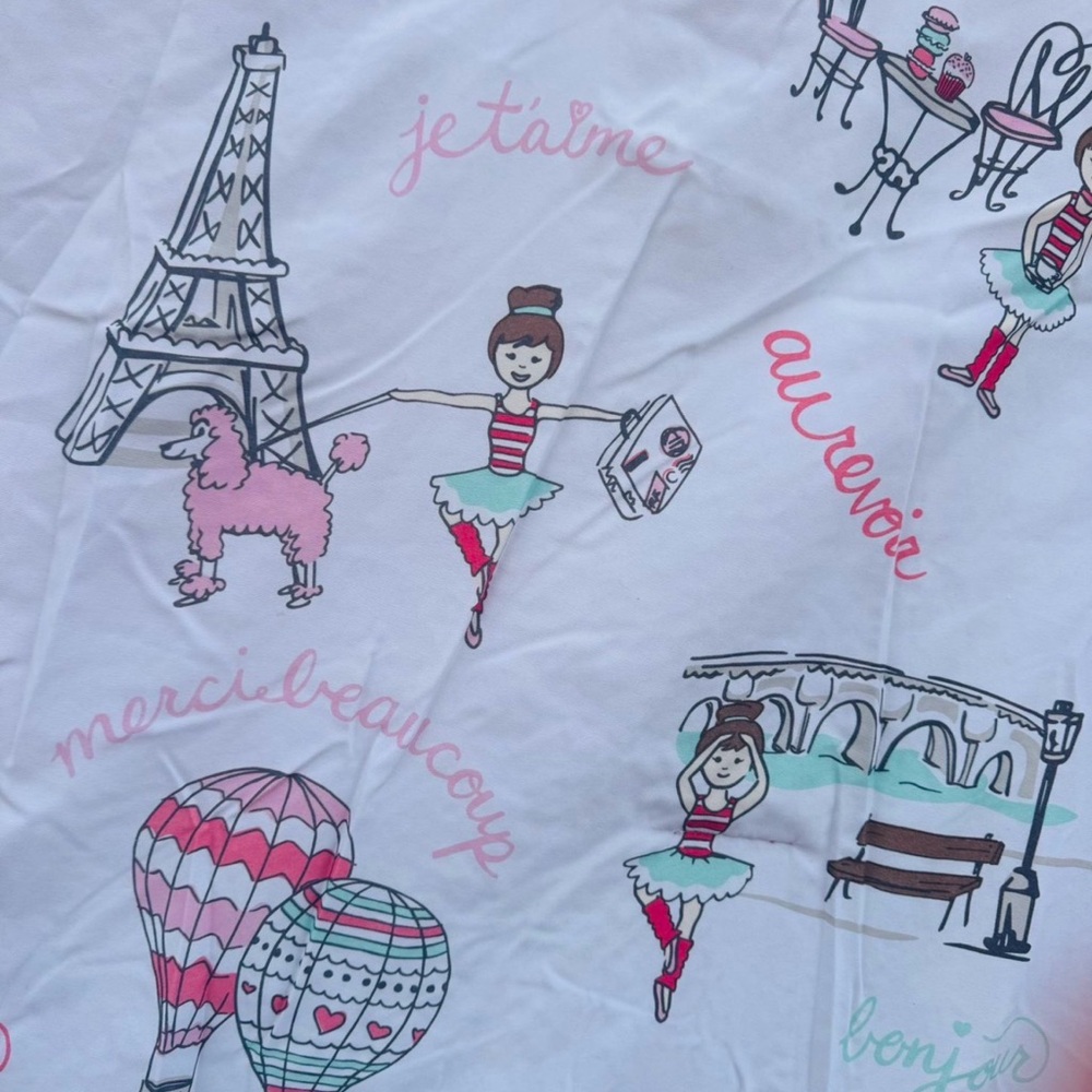 Parisian Themed Fabric with Illustrations